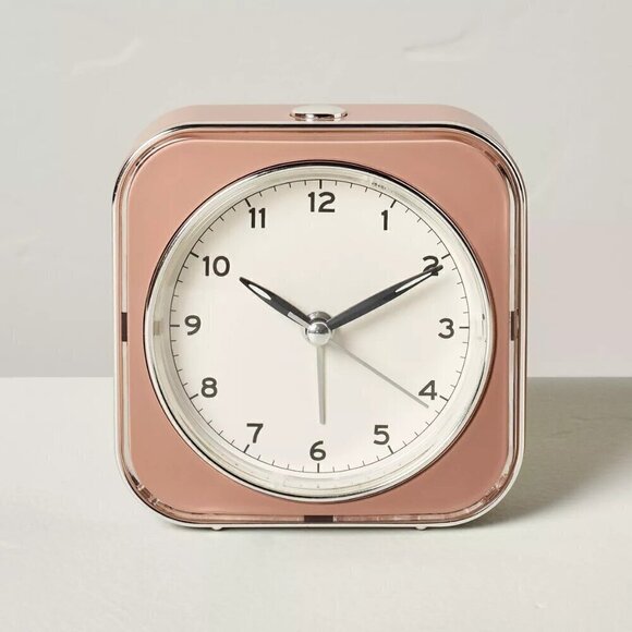 Hearth & Hand Magnolia Vintage Style Analog Alarm Clock Beige/Chrome - Target - Picture 1 of 6